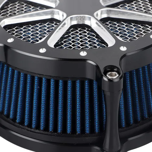 Miniatura 3 de Filtro de entrada azul con filtro de aire de corte en contraste compatible con Harley Dyna 1993-2016, Softail 1993-2015, Touring 1993-2007