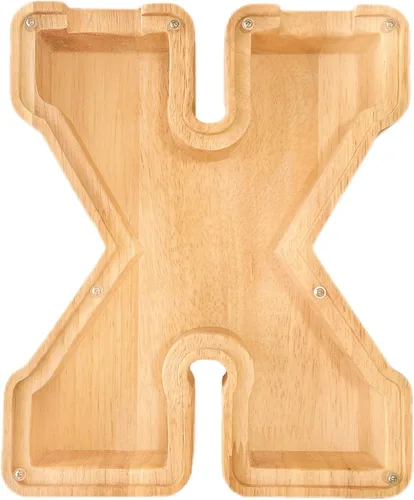 Miniatura 27 de Alcancía de 26 letras del alfabeto inglés A-Z, alcancía de madera transparente de gran capacidad, caja de ahorro de monedas personalizada