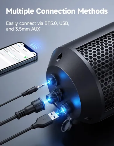 Miniatura 5 de KEMIMOTO Barra de sonido UTV de 28 pulgadas, altavoz para carrito de golf compatible con Bluetooth, IPX5 impermeable ATV barra de sonido compatible