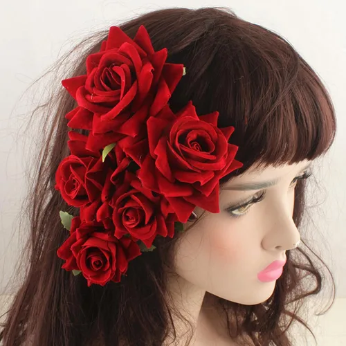 Miniatura 6 de 4 horquillas rosas para mujer, broche de rosa nupcial, pinzas florales para boda, para mujer, niña, fiesta, boda (negro)