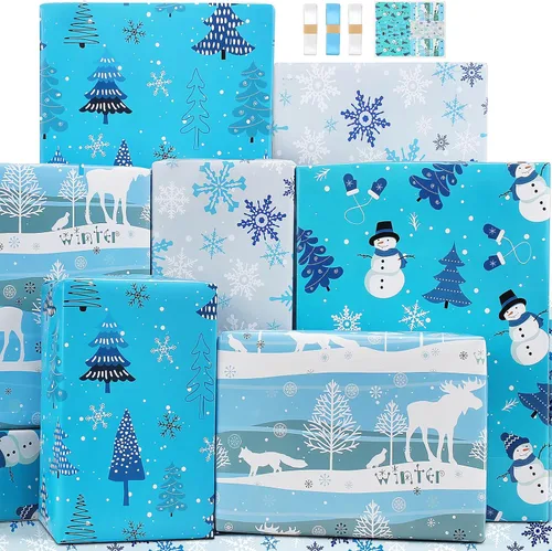 Miniatura 15 de BWLOIES Papel de Regalo de Cumpleaños Hojas de Papel de Regalo de Cumpleaños Hradient Multicolor Feliz Cumpleaños Juego de Papel Incluye Papel