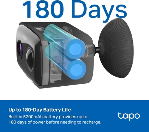 Miniatura 2 de Tapo Cámara de seguridad inalámbrica para exteriores de 1080p, batería de hasta 180 días, detección de persona, visión nocturna a color, Negro