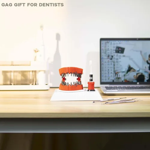 Miniatura 4 de Soporte para brocas de prótesis con base, regalo de dentista, soporte para brocas, decoración de escritorio de escultura 3D, soporte para brocas