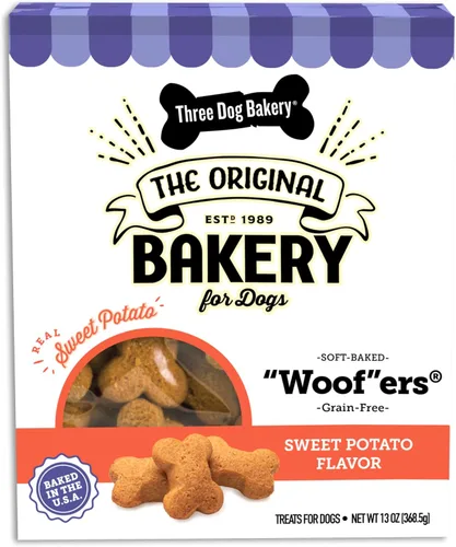 Miniatura 9 de Three Dog Bakery Salados Woof ers in Chicken & Apple - Golosinas bajas en grasa para perros, golosinas de entrenamiento para cachorros con sabor a
