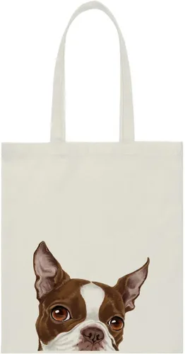 Miniatura 15 de WIRESTER Bolsa de lona reutilizable para mujeres y niñas, bolsa de compras de comestibles, bolsa de hombro, bolsa de viaje, lindo perro y gato Gato