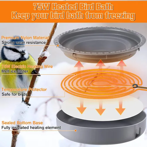Miniatura 3 de Saillong Baños para pájaros para exteriores, comedero de agua para colibríes, para jardín, patio, césped, ideal para atraer pájaros
