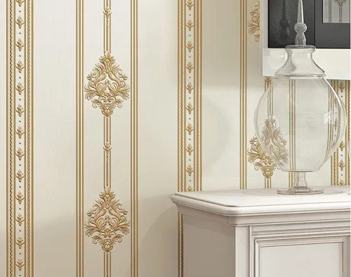 Miniatura 11 de Q QIHANG 1.73 pies de ancho x 32.8 pies de largo, impresión de damasco en relieve en 3D, moderno, minimalista, estilo europeo, fondo de pantalla