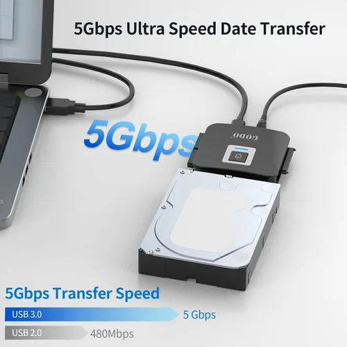 Miniatura 4 de GODO SATA/IDE to USB 3.0 Adapter,IDE Hard Drive Adapter Kit, Cable Converter for 2.5/3.5 inch and SATA HDD/SSD,5.25 CD-ROM/DVD-ROM,Include 12V/2A