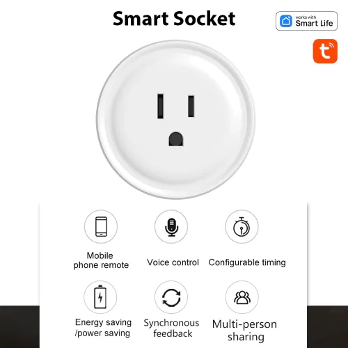 Miniatura 3 de Enchufes inteligentes, 4 paquetes de enchufe inteligente, enchufes inteligentes compatibles con control remoto TY APP, toma inteligente de 10 A
