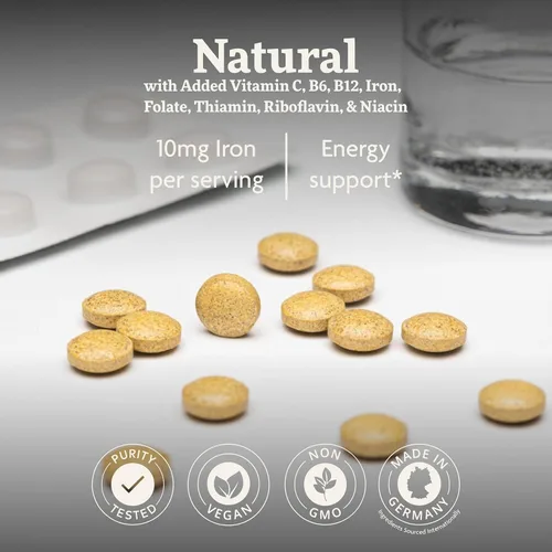 Miniatura 3 de Floradix Tabletas de hierro - Suplemento de hierro con vitaminas B, ácido fólico, vitamina C y más - Apoyo energético - Vegetariano y sin gluten