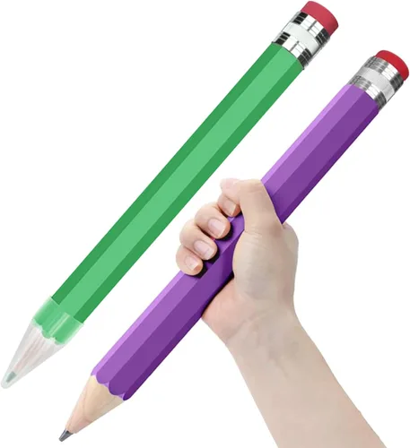 Miniatura 12 de Lápices Gigantes para Utilería/Regalos/Decoración - Lápiz Jumbo de Madera de 14 Pulgadas con Tapa para Escuelas y Hogares (Azul)