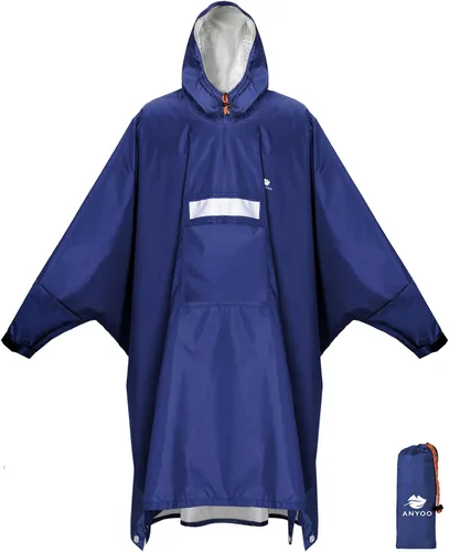 Miniatura 99 de ANYOO Poncho de lluvia con capucha para adultos, impermeable, ligero, para hombres y mujeres, chaqueta de lluvia reutilizable para emergencias al