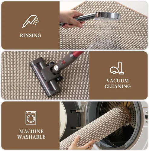 Miniatura 6 de RESARE Alfombra de baño antideslizante, lavable a máquina, súper absorbente, de secado rápido, suave y de apoyo, 17 x 24 pulgadas, color marrón