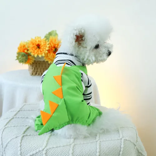 Miniatura 22 de Ropa de invierno para perros, camisas a cuadros para mascotas, elegante mono con babero para perros pequeños, lindos dibujos animados, monos