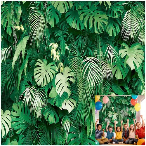 Miniatura 7 de Jungle Palm Wildlife Park Tropical Rainforest Plant Fotografía Fondo para fotografía de amigos al aire libre, telón de fondo para fiesta familiar