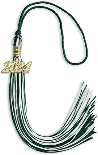Miniatura 225 de Endea Graduation - Borla de doble color mixto con fecha dorada (negro/dorado antiguo, 2021)