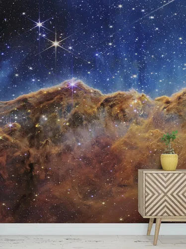 Miniatura 7 de Foto de la nebulosa de Carina de los acantilados cósmicos (imagen de NIRCam) NASA. mural de pared espacial Galaxy Nebula Papel tapiz para despegar