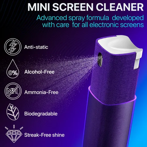 Miniatura 2 de IO CLEAN Mini Spray Limpiador de Pantalla – Limpiador de Pantalla a Prueba de Huellas para Smartphones, iPads, MacBooks, Laptops, Pantallas de Crema