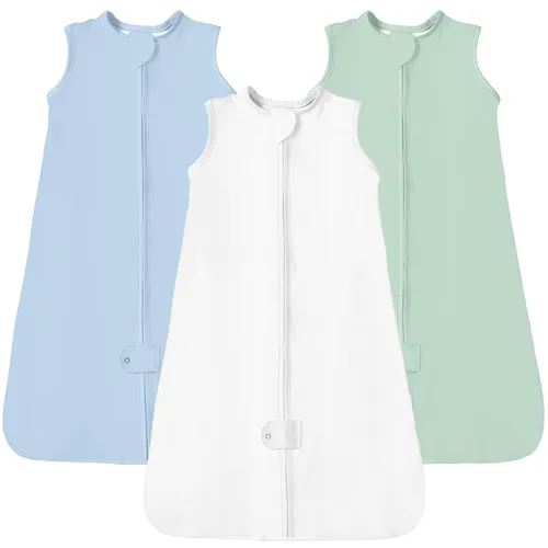 Miniatura 12 de TotAha Saco de dormir para bebés de 6 a 12 meses, paquete de 3, saco de dormir transpirable para bebé, niña, niño, manta usable con cremallera Azul