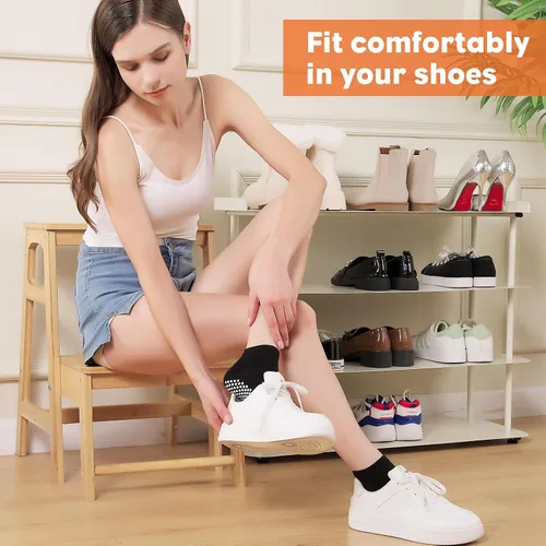 Miniatura 7 de 12 pares de calcetines de agarre de pilato para mujer, calcetines de yoga antideslizantes con agarres, calcetines de hospital, calcetines de tobillo