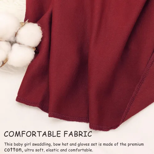 Miniatura 4 de DRESHOW BQUBO - Conjunto de guantes de algodón para recién nacido, manta cálida para bebé, saco de dormir para bebé, regalo de ducha