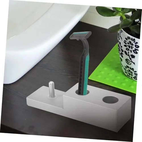 Miniatura 6 de Mipcase 2 unids herramienta para moldear la barba, soporte de pared recto de la maquinilla de afeitar soporte práctico del baño