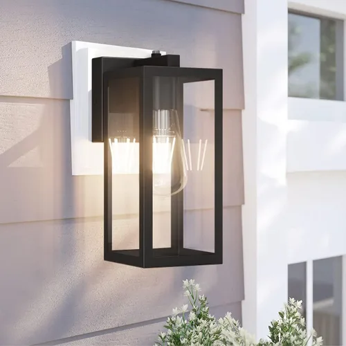 Miniatura 6 de Aipsun Farol de pared para exteriores con sensor de atardecer a amanecer, aplique de pared exterior negro, soporte de pared para exteriores
