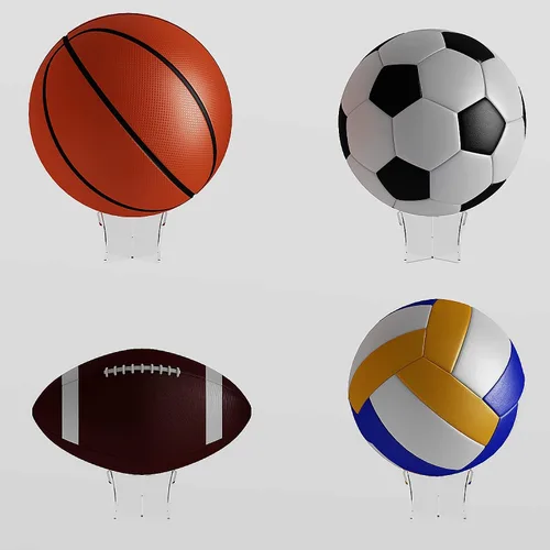 Miniatura 5 de Soporte de pelota acrílico grande HEMYLU 4.7x2.6 Pulgadas, paquete de 2 soportes de exhibición para fútbol, baloncesto, fútbol, claro, soporte