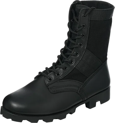 Botas militares de WIDEWAY para hombres, botas de combate de jungla tácticas de cuero resistente al deslizamiento, negras, para hombres, todo el