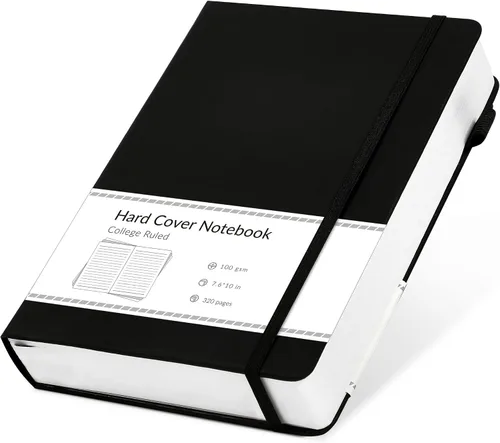 Miniatura 34 de CAGIE Cuaderno rayado, 320 páginas cuaderno rayado grueso para la universidad, papel de 100 g/m², diarios de tapa dura de cuero A5 para escribir Azul