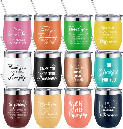 Norme 12 piezas de regalo de agradecimiento para mujeres, hombres, empleados, regalo de agradecimiento con texto en inglés "May You Be Proud", vaso