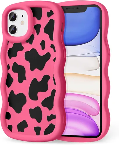Miniatura 196 de Compatible con iPhone SE/8/7 Funda para Mujeres y Niñas, Marco Ondulado Rizado con Patrón Lindo, Estética Delgada Suave Silicona TPU Parachoques