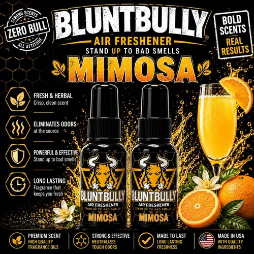 Miniatura 2 de Ambientador Blunt Bully (Mimosa) Premium a base de aceite ambientador en aerosol. Aroma de larga duración para habitación, baño, oficina y automóvil
