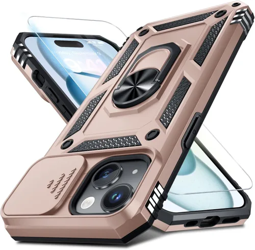 Miniatura 113 de Janmitta - Funda para iPhone 14 Pro con cubierta deslizante para lente de cámara incorporada + protector de pantalla, funda de cuerpo completo