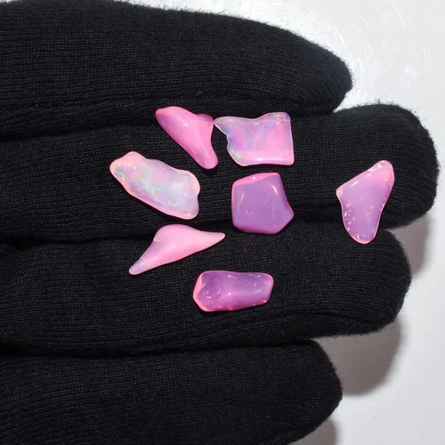 Miniatura 4 de 7 piezas de piedras preciosas naturales de ópalo etíope rosa orgánico, cristal curativo de chakras, cristales ásperos y piedras preciosas piedra