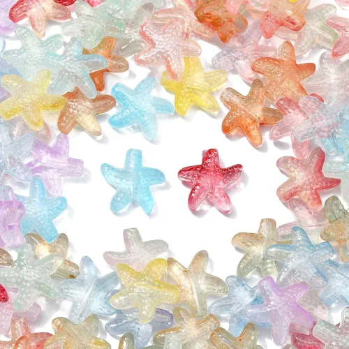 Miniatura 13 de LiQunSweet 100 cuentas de cristal checo transparentes de 10 colores, cuentas sueltas de hoja de trébol para hacer joyas y manualidades, 0.295 x
