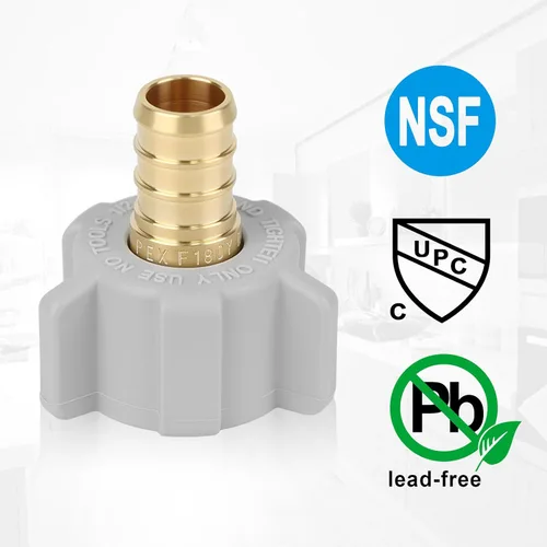 Miniatura 6 de (Znkiok Paquete de 10) Adaptador giratorio NPT hembra de 1/2 pulgada PEX x 1/2 pulgada, accesorios de engarce de latón, conector de agua potable sin