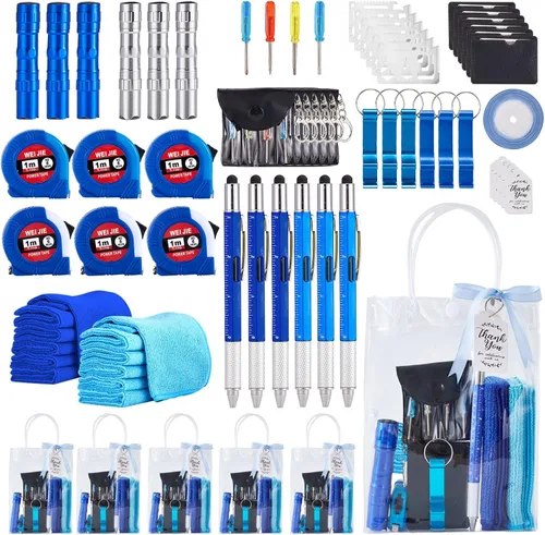 Miniatura 9 de 60 Piezas Premios para Baby Shower para Hombres, 6 Juegos con Paño de Limpieza, Abrebotellas, Destornillador, Cinta Métrica, Llavero, Herramienta