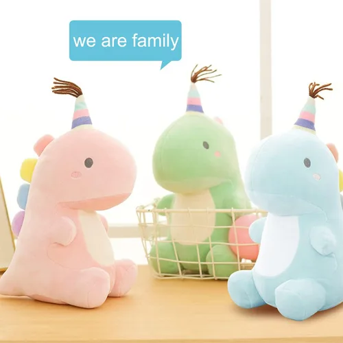 Miniatura 7 de Juguetes de peluche de animales, diseño de dinosaurio suave, para regalo, niños y niñas (azul, 13.8 pulgadas)