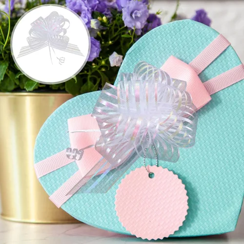 Miniatura 2 de EXCEART 20 lazos de regalo de organza grandes para envolver regalos, cinta blanca para Navidad, vacaciones, cumpleaños, boda, regalo, floristería