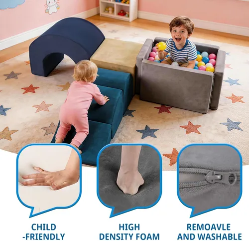 Miniatura 3 de Juguetes y bloques de escalada – Juego de escalada de espuma suave para interiores para niños pequeños, niños y bebés de 1 a 3 años – perfecto
