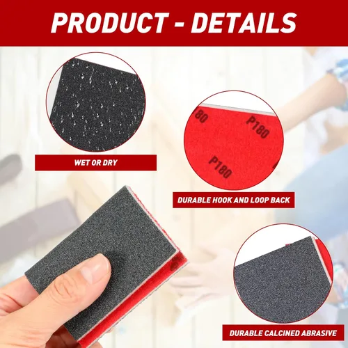 Miniatura 6 de 24 Piezas Esponjas de Lijado Grano 1200-1500, Bloques de Lijado Lavables y Reutilizables para Madera, Metal, Paneles de Yeso, Acristalamiento, Papel