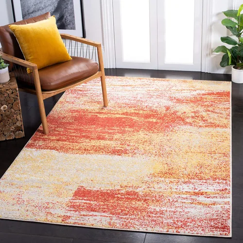 Miniatura 19 de SAFAVIEH, colección Adirondack - Alfombra de 6 x 9 pies, plateada/multicolor, abstracta, moderna, no desprende pelo, de fácil cuidado, para zonas