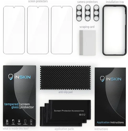Miniatura 7 de Inskin Protector de pantalla de vidrio templado para Samsung Galaxy S23+/S23 Plus (6.6 pulgadas, 2023), paquete de 3+3 con protector de lente