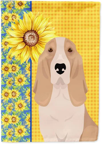 Miniatura 264 de Caroline's Treasures WDK5331CHF - Bandera de verano con diseño de girasoles rojos y blancos, manga grande, para porche, para colgar en la pared