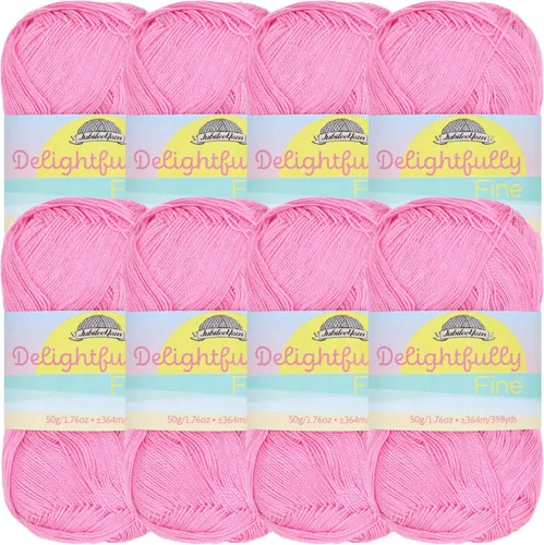Miniatura 23 de JubileeYarn - Ovillo de hilo deliciosamente fino, 1.76 oz/madeja de rayón de bambú, color rosa polvo, 4 madejas