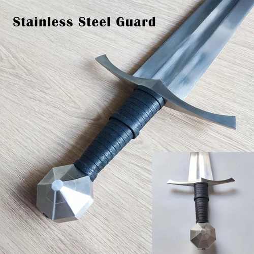 Miniatura 5 de Medieval Full Tang Spring Steel Knight Arming Sword with Scabbard for Outdoor Use, Practice, Collection
