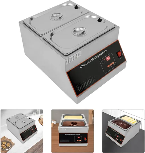 Miniatura 9 de Máquina de fusión de chocolate, máquina de templado comercial de chocolate, calentador y fundidor de chocolate ajustable de acero inoxidable