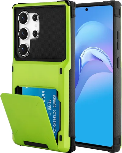 Miniatura 75 de Funda tipo cartera para Samsung Galaxy S22 Ultra con 4 ranuras para tarjetas de crédito a prueba de golpes, funda híbrida de protección reforzada