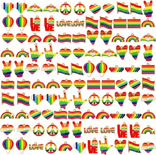 Miniatura 14 de SANNIX 110 dijes de Pascua, dijes de Pascua para hacer joyas, surtido de huevo, pollo, conejo, conejo a granel, esmalte dorado, colgantes